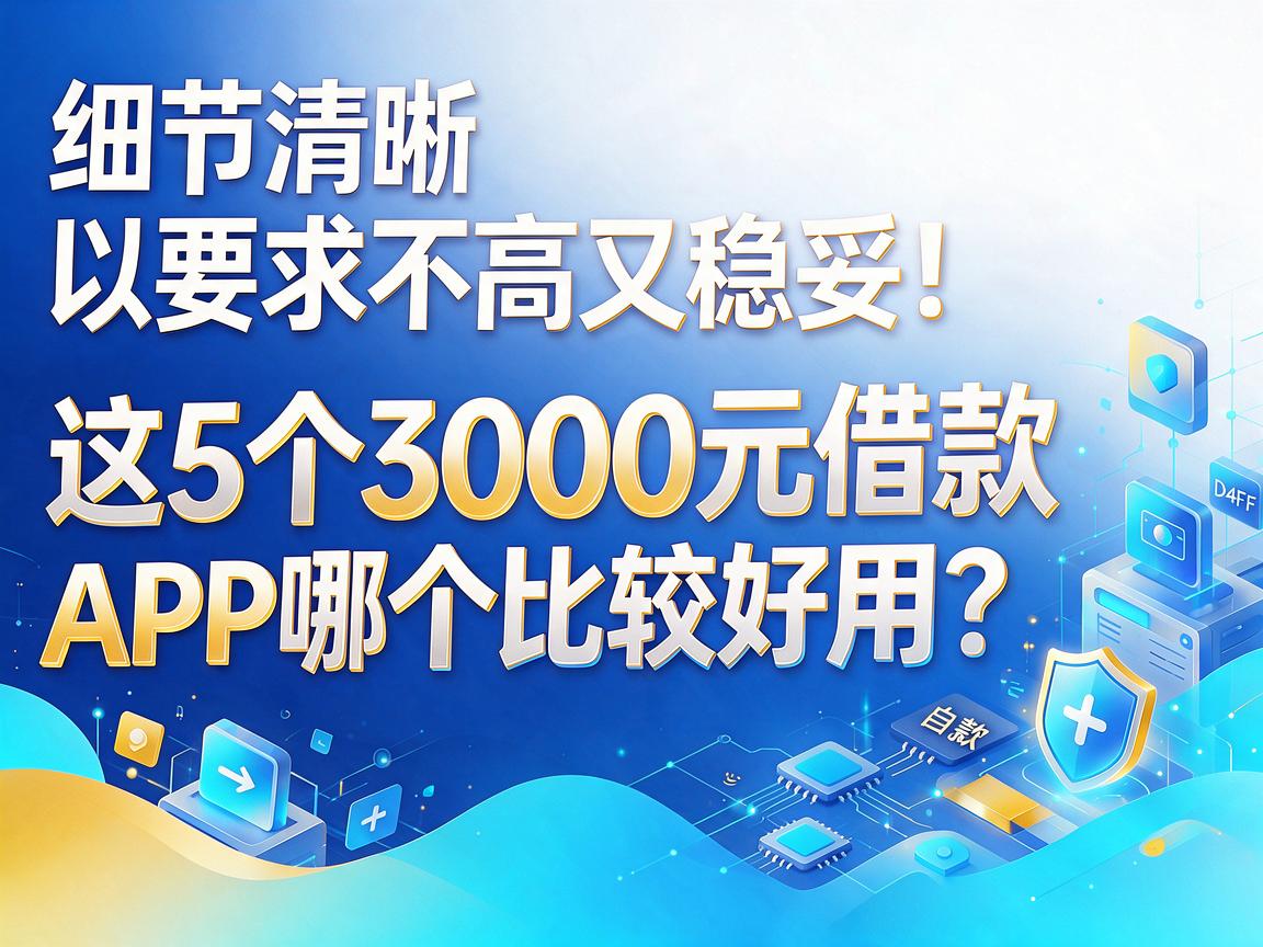 要求不高又稳妥!这5个3000元借款APP哪个比较好用?