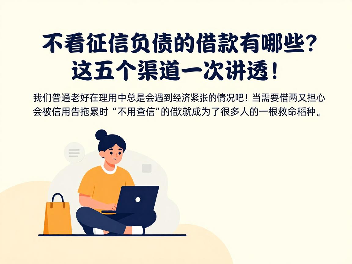 不看征信负债的借款有哪些？这五个渠道一次讲透！