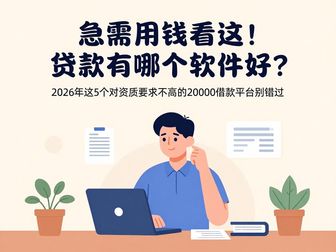 急需用钱看这!贷款有哪个软件好?2026年这5个对资质要求不高的20000借款平台别错过