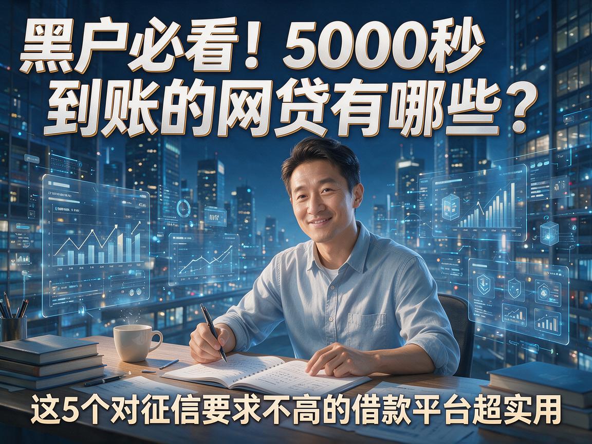 黑户必看!5000秒到账的网贷有哪些?这5个对征信要求不高的借款平台超实用