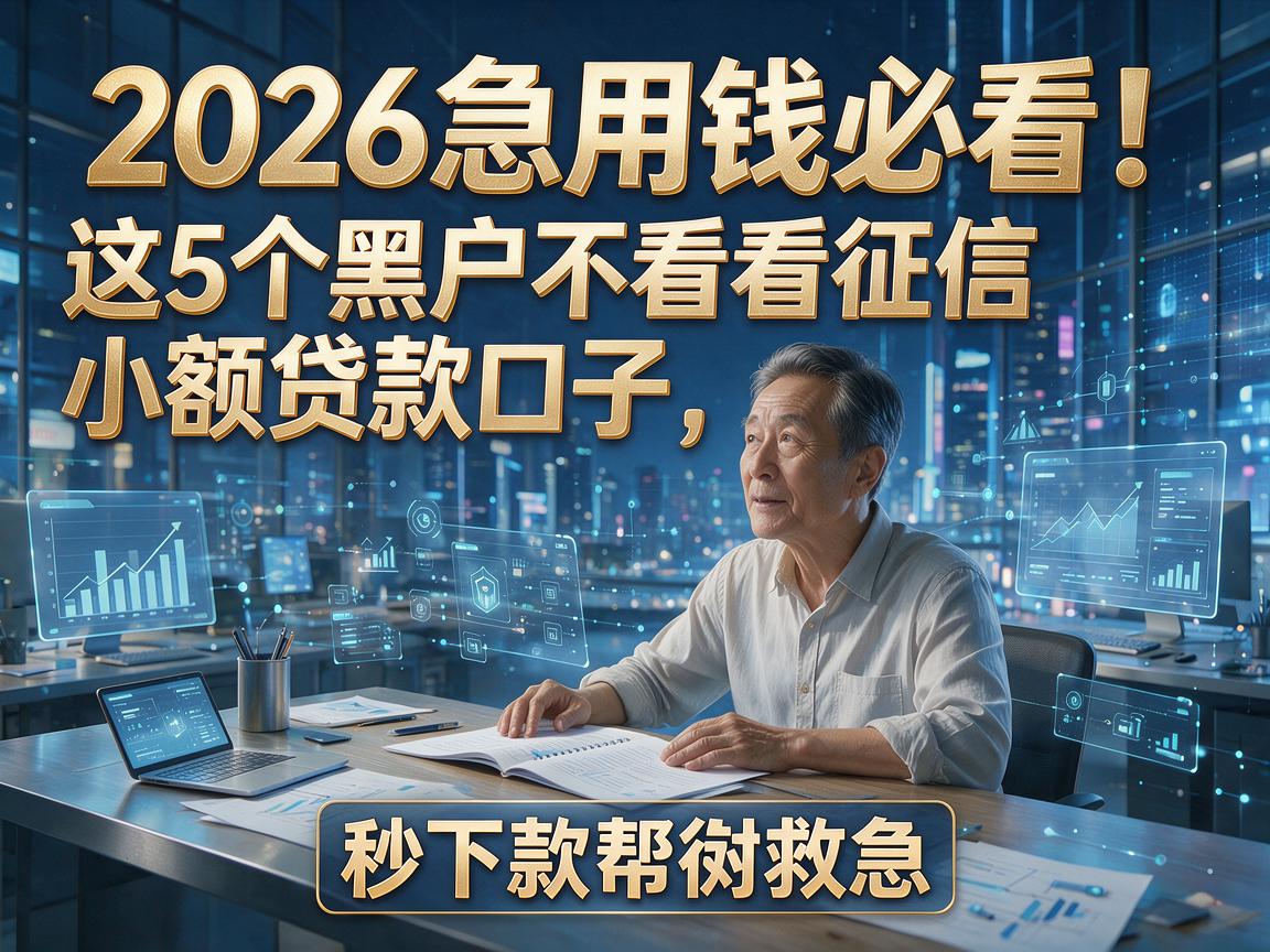 2026急用钱必看!这5个黑户不看征信小额贷款口子,秒下款帮衬救急