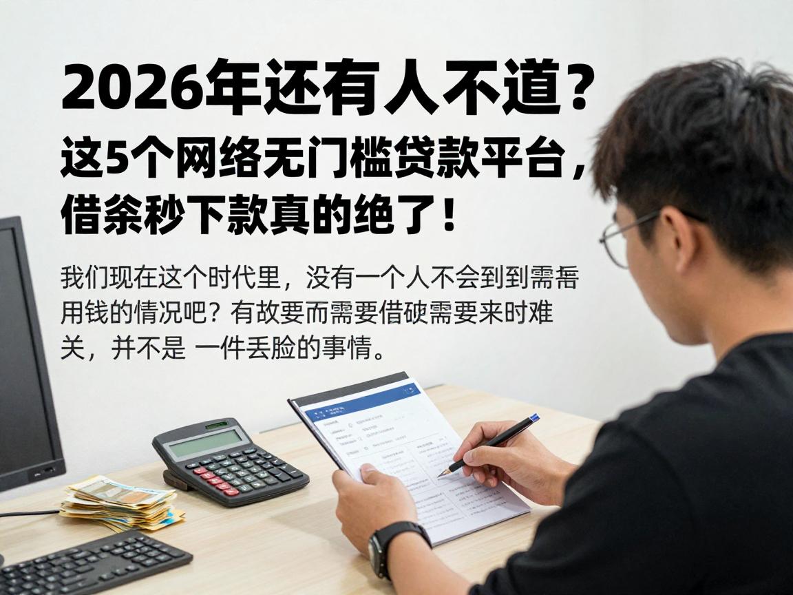 2026年还有人不知道?这5个网络无门槛贷款平台,借款秒下款真的绝了!