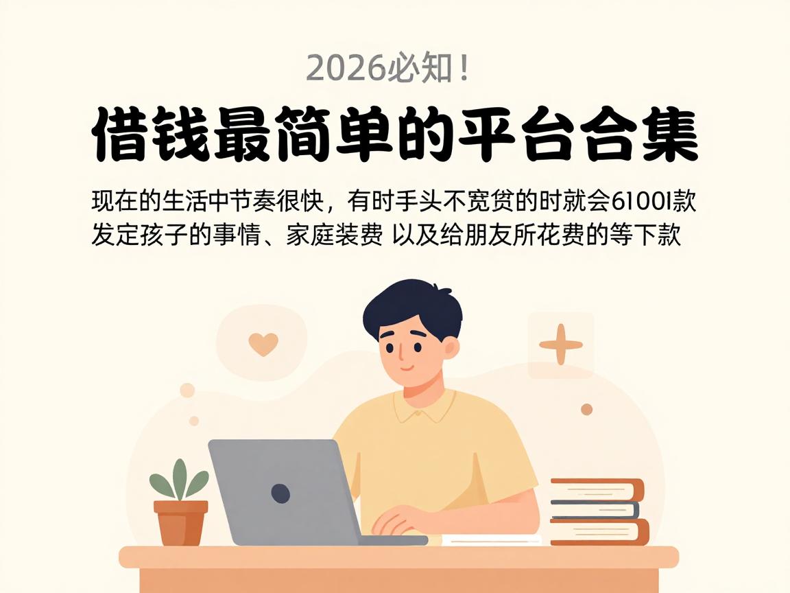 2026必知!借钱最简单的平台合集,这5个渠道借款6000包下款