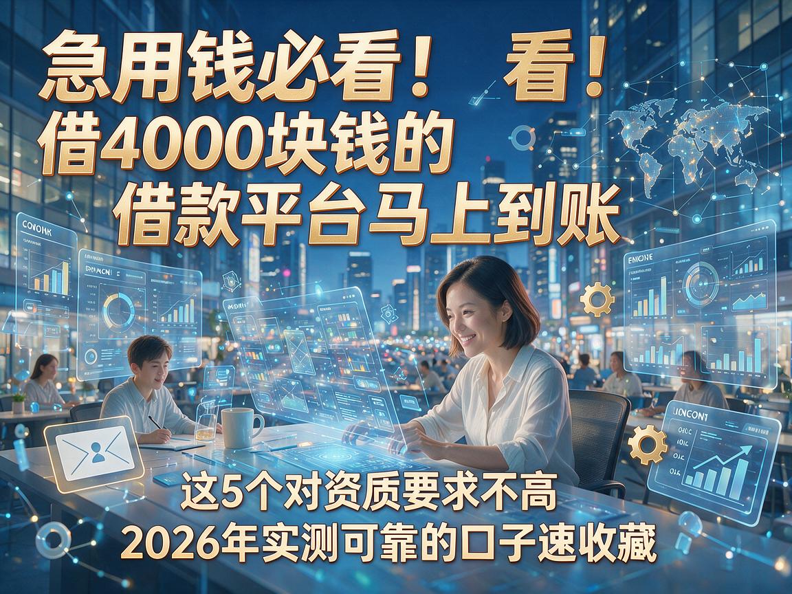急用钱必看！借4000块钱的借款平台马上到账，这5个对资质要求不高、2026年实测可靠的口子速收藏