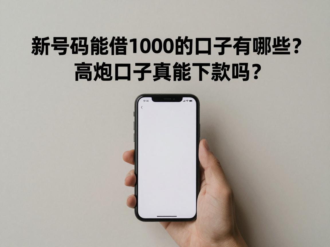 新号码能借1000的口子有哪些？高炮口子真能下款吗？今天你注意了吗
