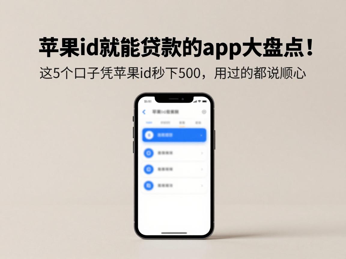 苹果id就能贷款的app大盘点！这5个口子凭苹果id秒下500，用过的都说顺心