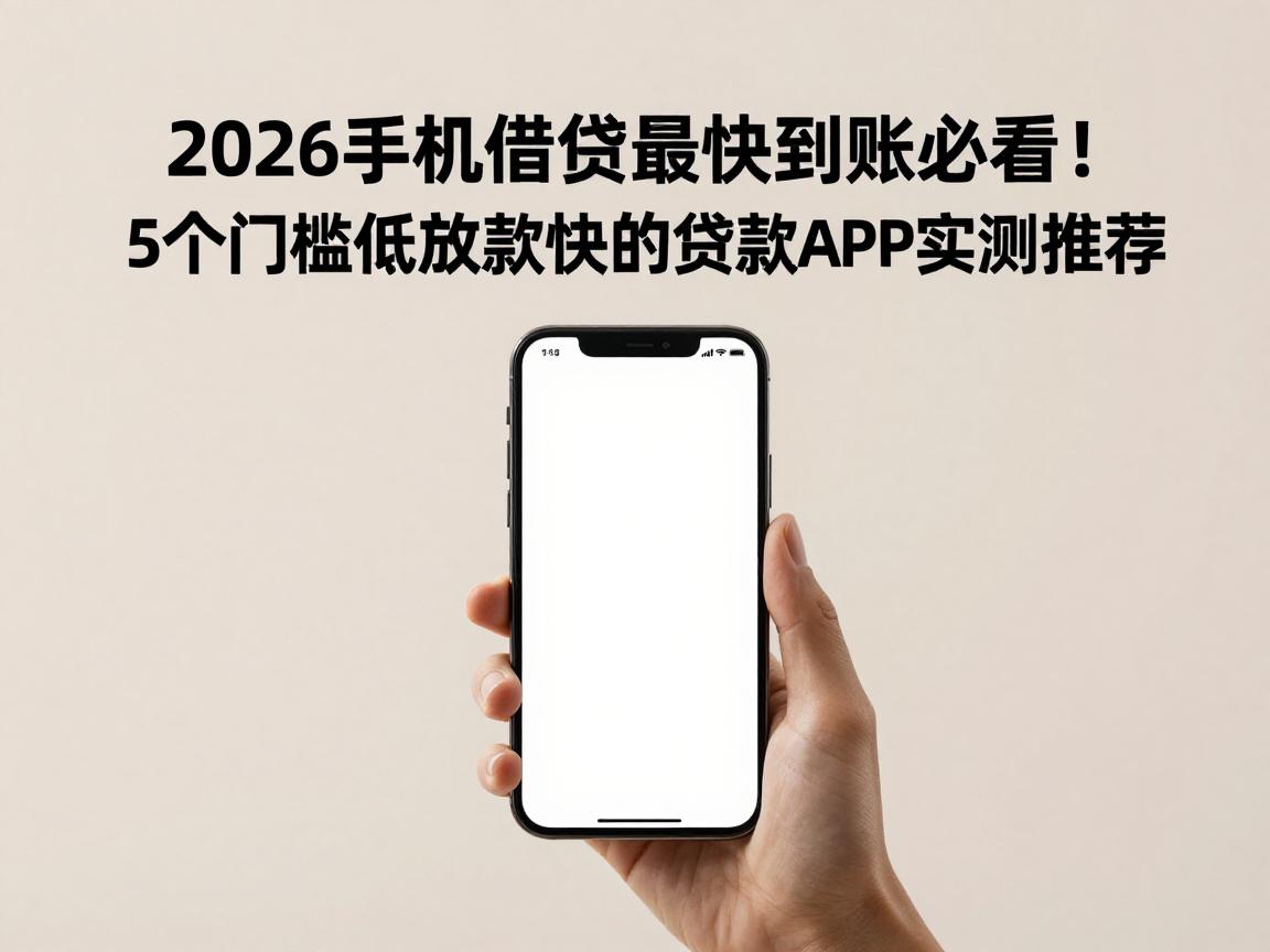 2026手机借钱最快到账必看!5个门槛低放款快的贷款APP实测推荐