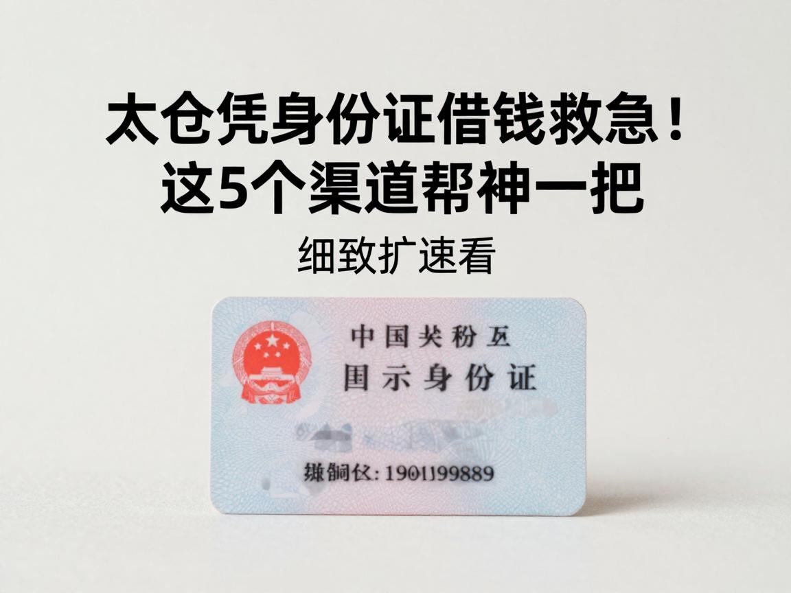太仓凭身份证借钱救急！这5个渠道帮衬一把，细致括速看