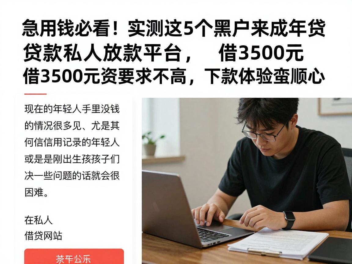 急用钱必看!实测这5个黑户未成年贷款私人放款平台,借3500元资质要求不高,下款体验蛮顺心