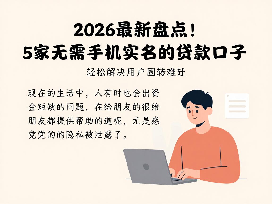 2026最新盘点!5家无需手机实名的贷款口子,轻松解决用户周转难题