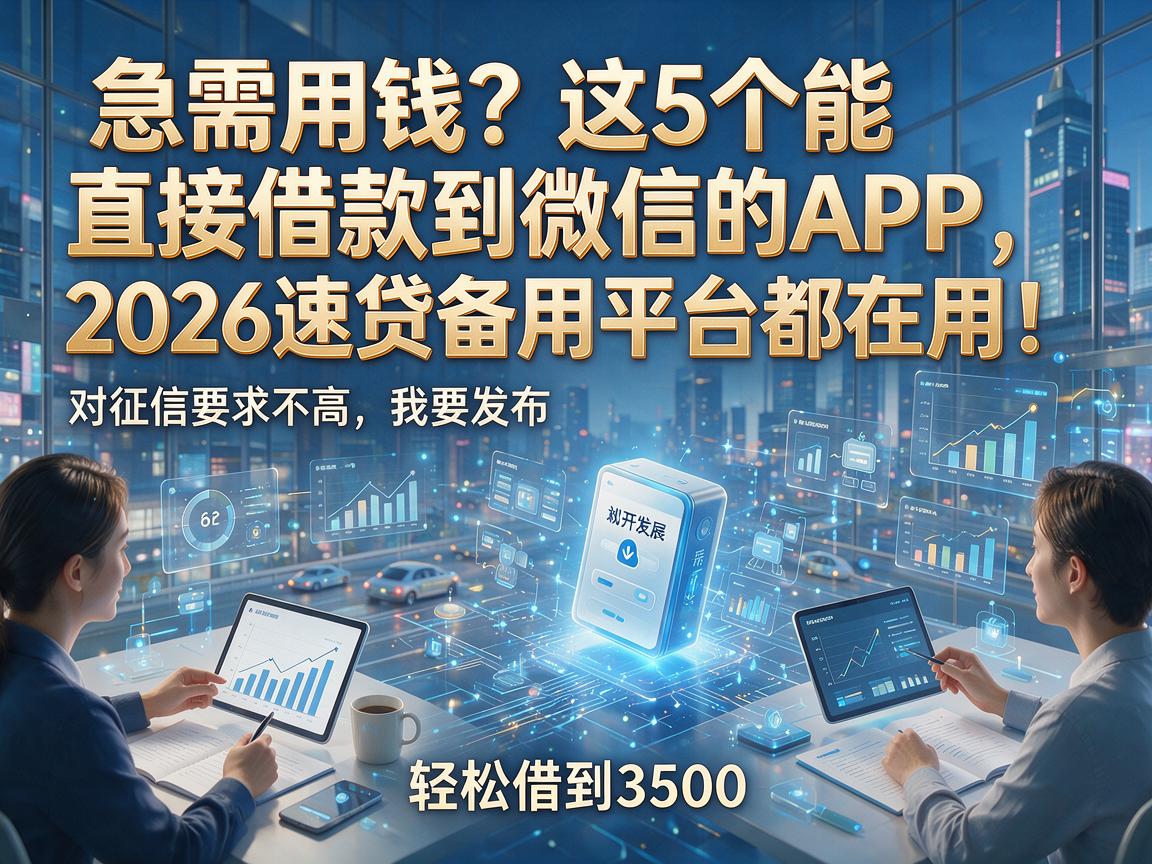 急需用钱?这5个能直接借款到微信的APP,2026速贷备用平台都在用!对征信要求不高,轻松借到3500!
