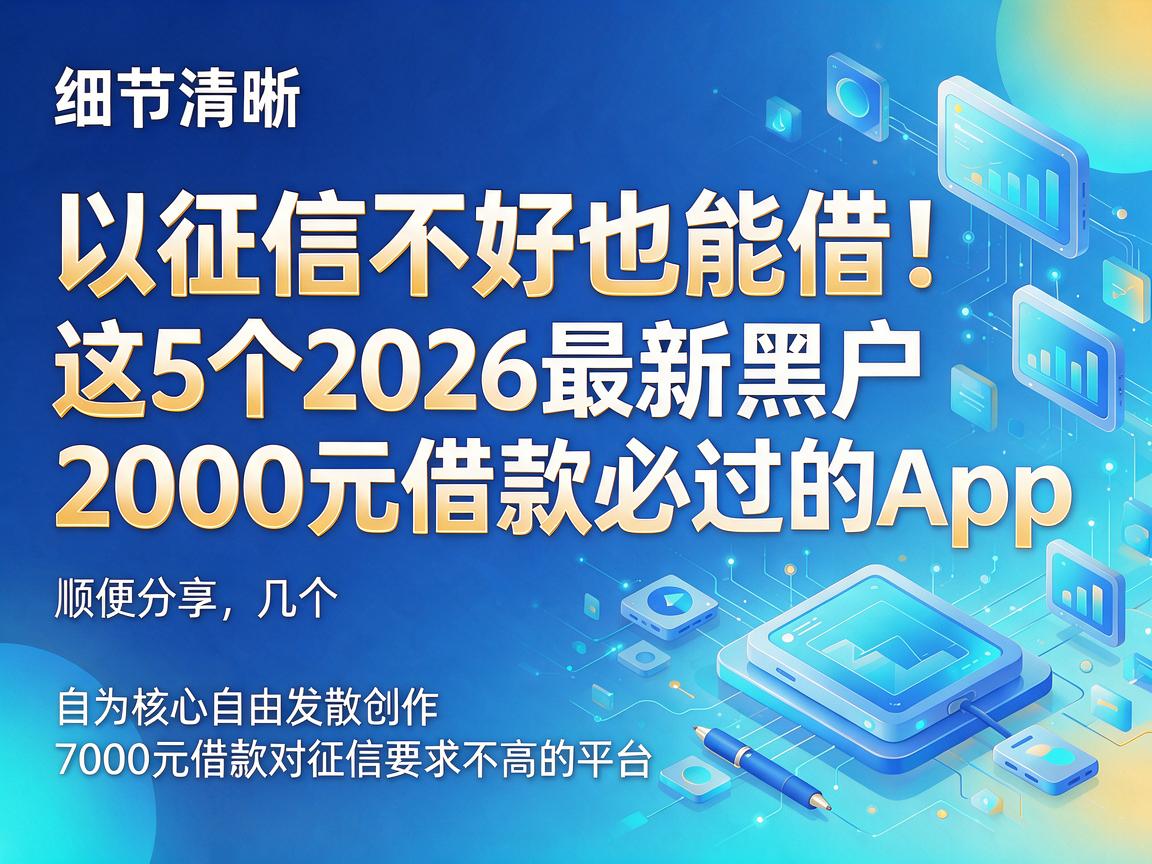征信不好也能借！这5个2026最新黑户2000元借款必过的App，顺便分享几个7000元借款对征信要求不高的平台
