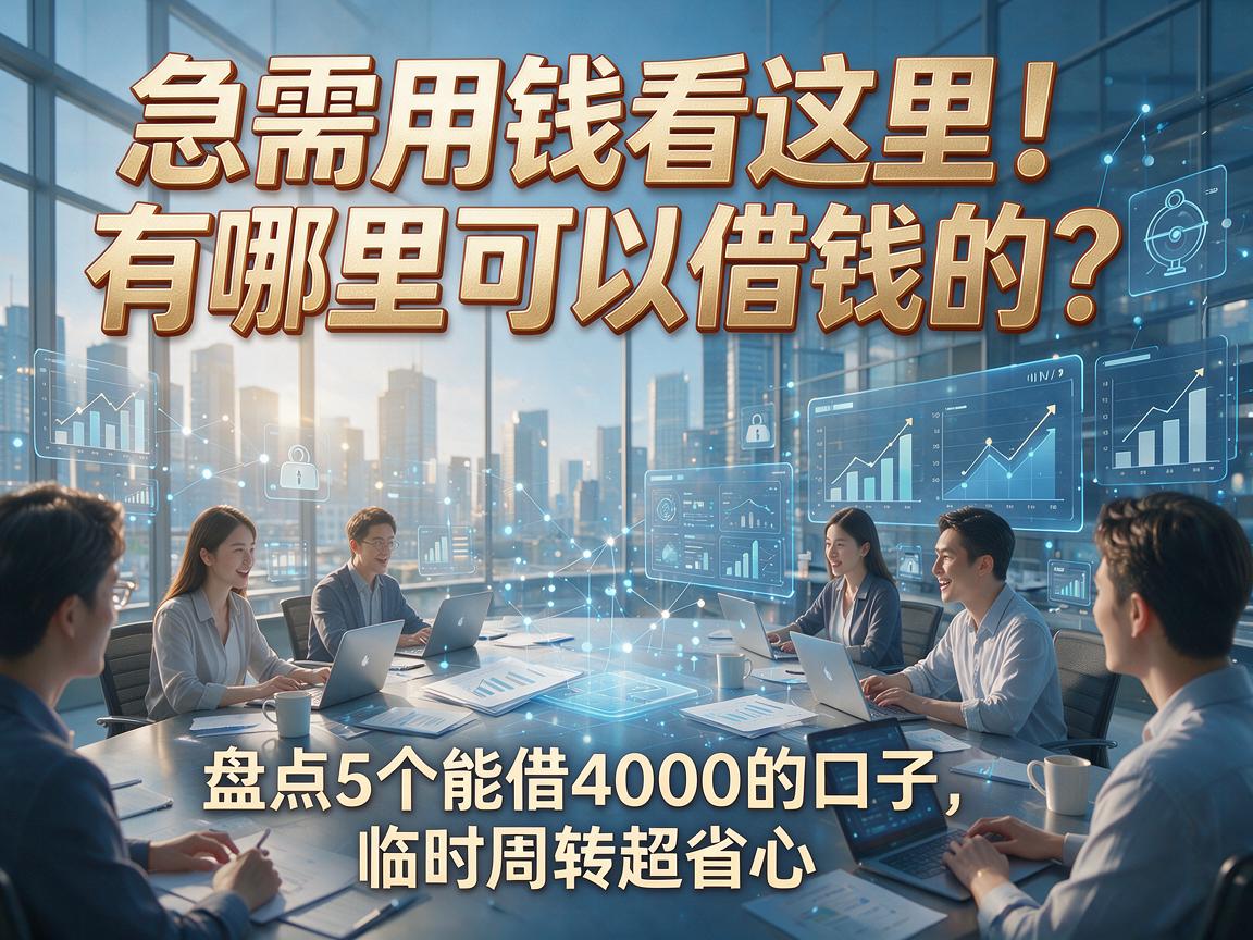 急需用钱看这里！有哪里可以借钱的？盘点5个能借4000的口子，临时周转超省心