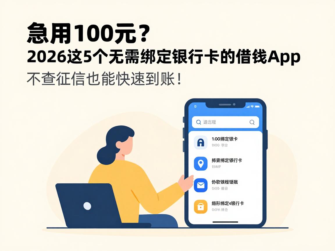 急用100元?2026这5个无需绑定银行卡的借钱App,不查征信也能快速到账!