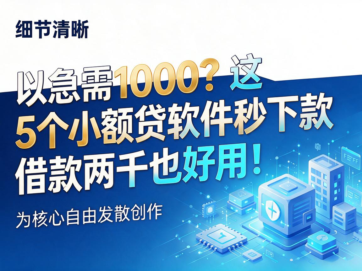急需1000?这5个小额贷软件秒下款,借款两千也好用!