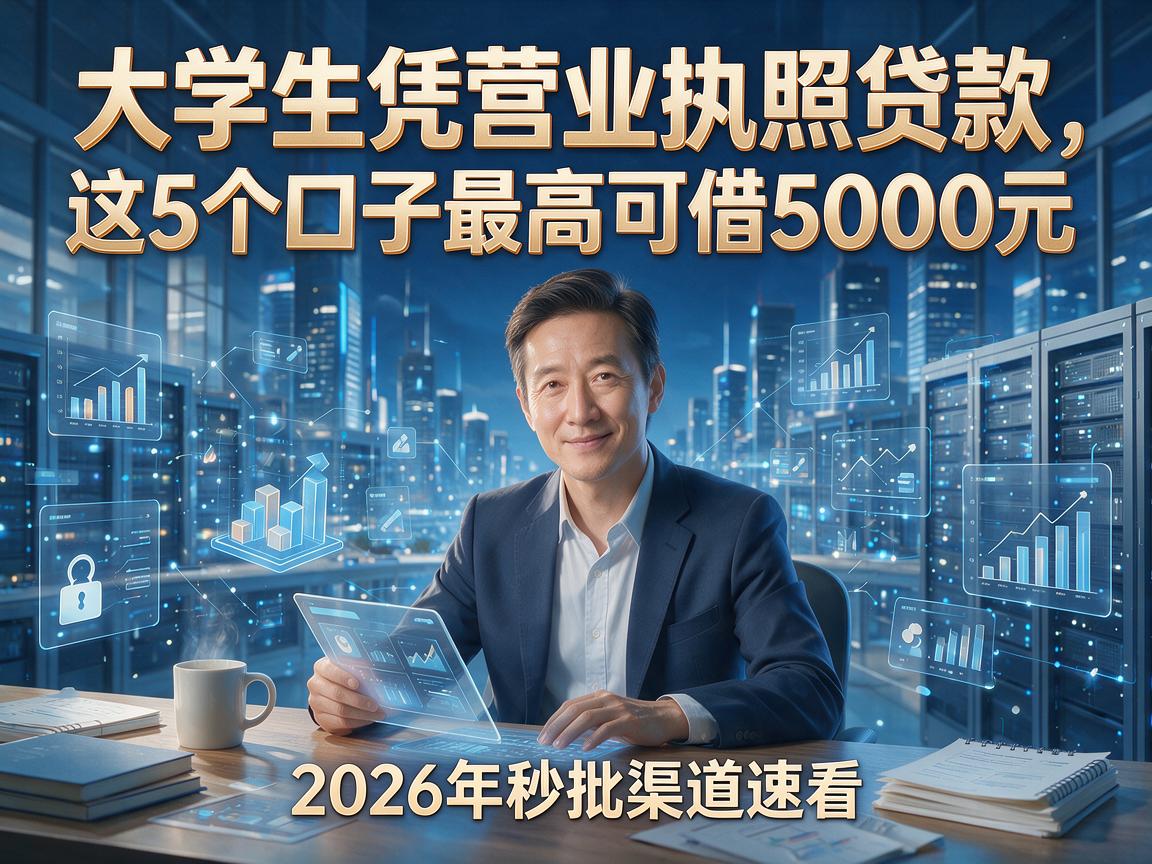 大学生凭营业执照贷款,这5个口子最高可借5000元,2026年秒批渠道速看