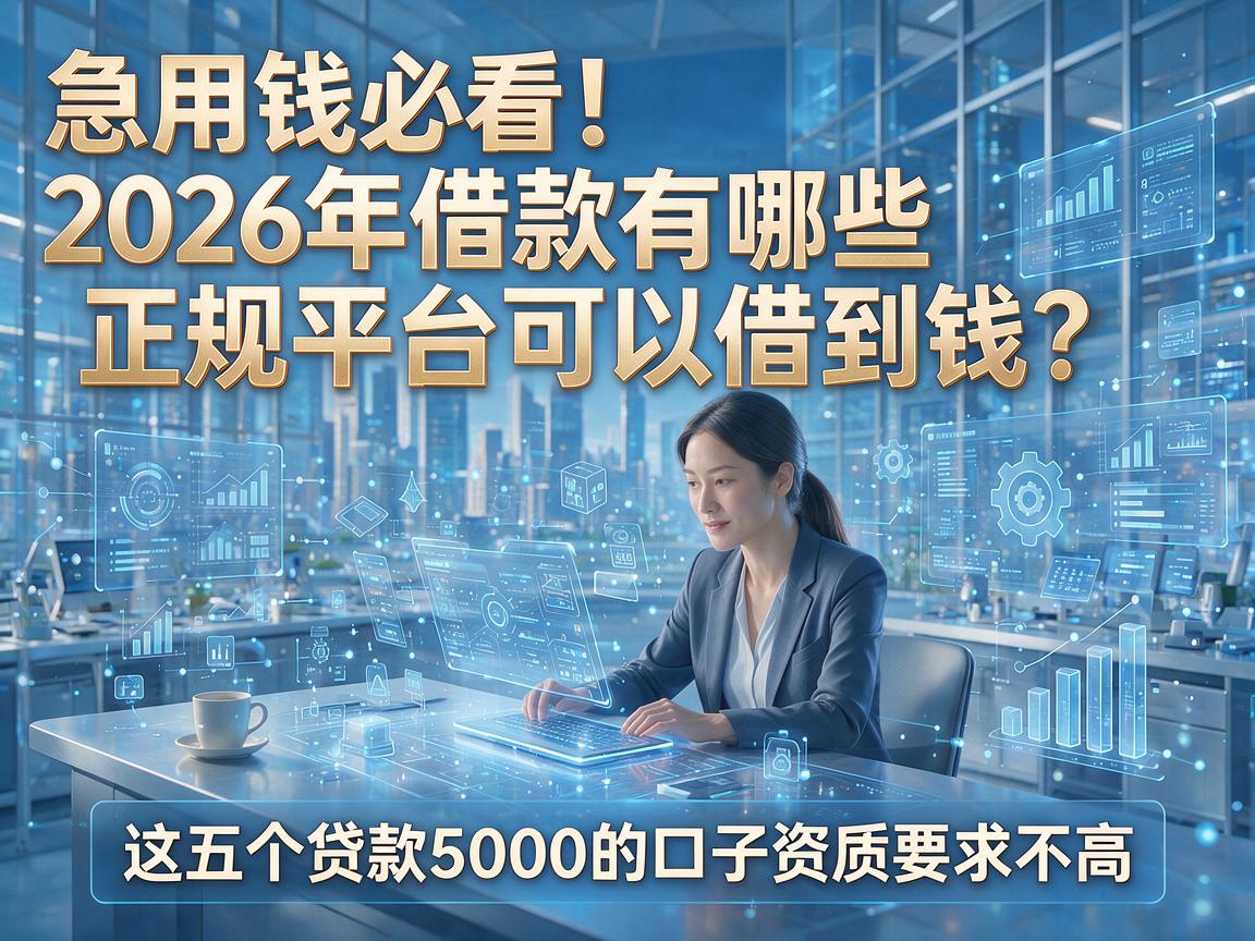 急用钱必看!2026年借款有哪些正规平台可以借到钱?这五个贷款5000的口子资质要求不高