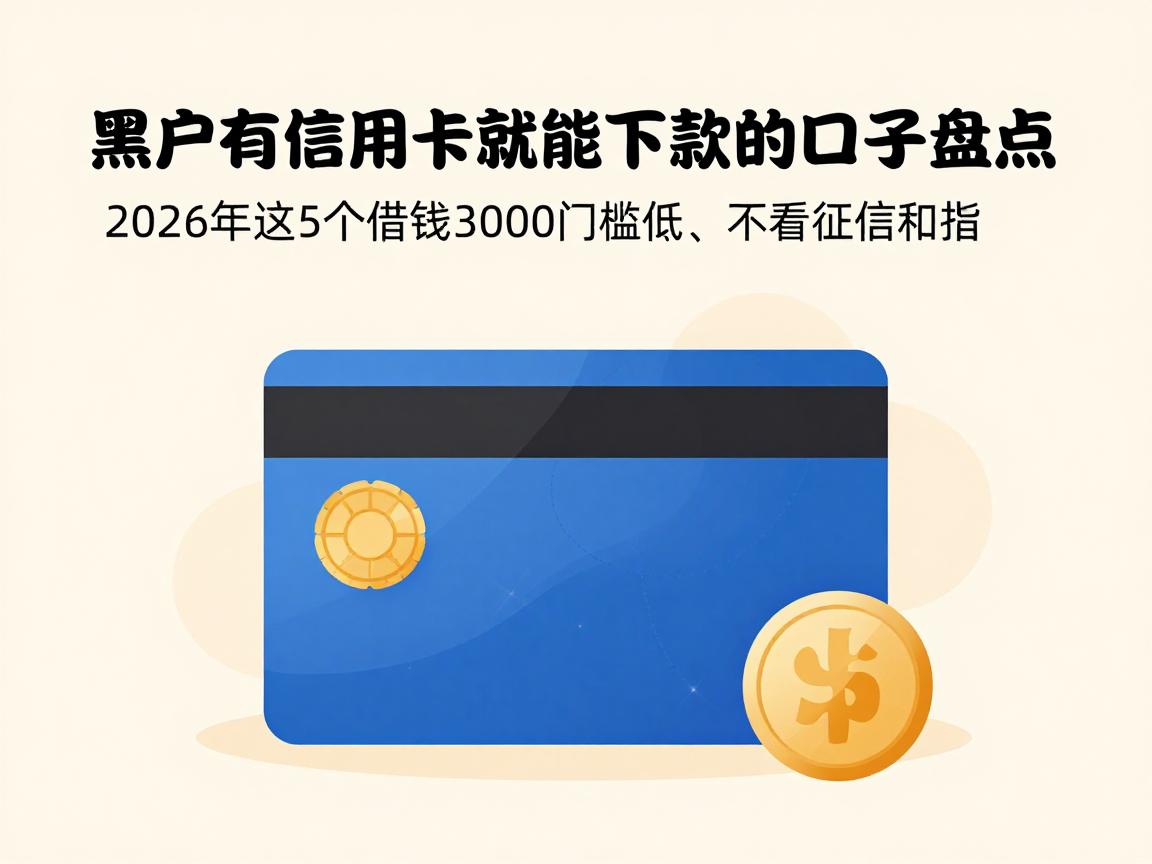 黑户有信用卡就能下款的口子盘点:2026年这5个借钱3000门槛低、不看征信