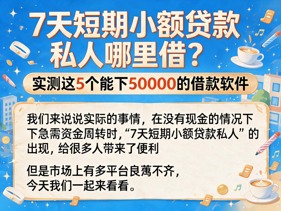 7天短期小额贷款私人哪里借?实测这5个能下50000的借款软件
