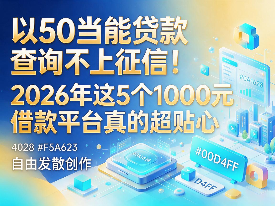50当能贷款查询不上征信!2026年这5个1000元借款平台真的超贴心