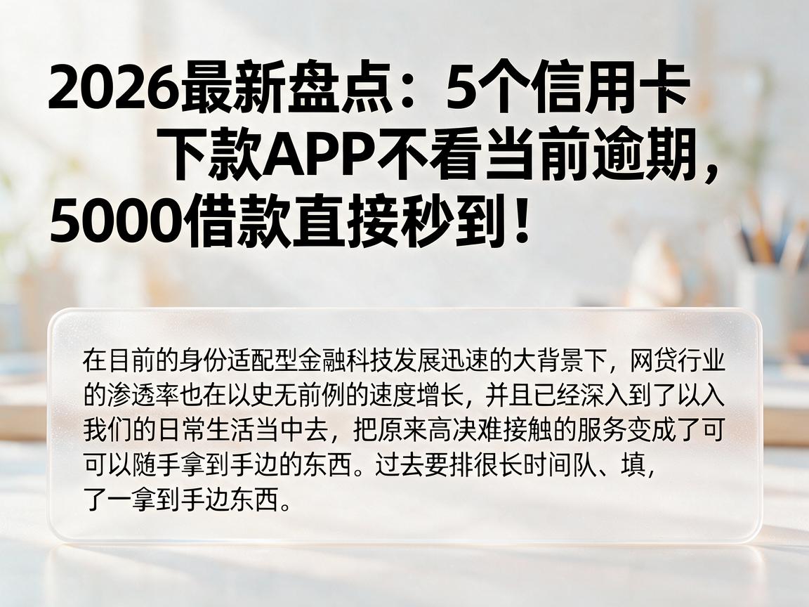 2026最新盘点:5个信用卡下款APP不看当前逾期,5000借款直接秒到!