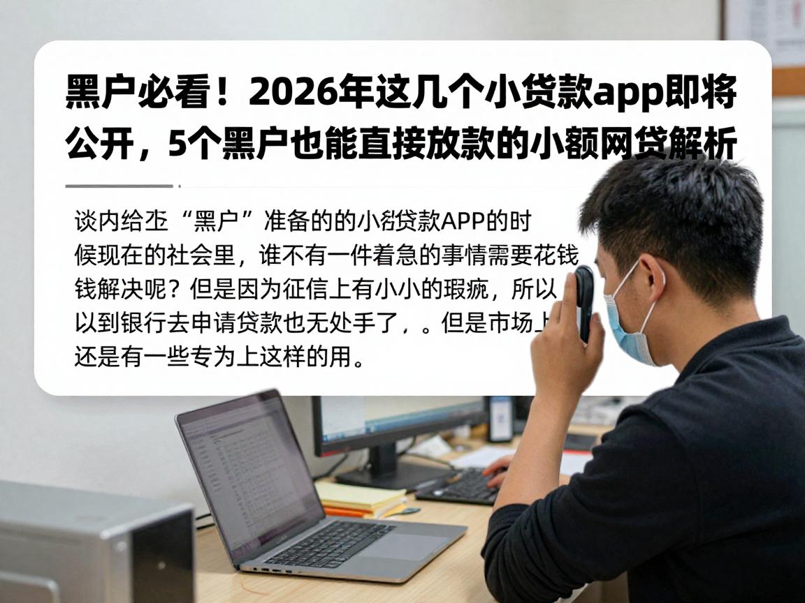 黑户必看！2026年这几个小额贷款app即将公开，5个黑户也能直接放款的小额网贷解析