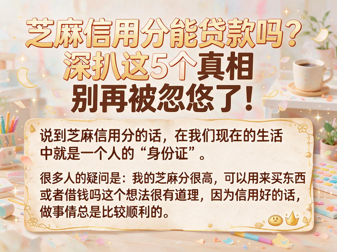 芝麻信用分能贷款吗?深扒这5个真相,别再被忽悠了!