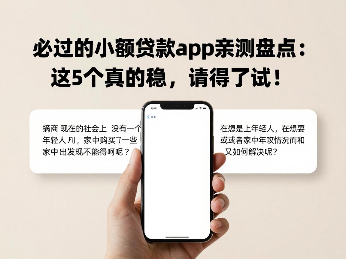 必过的小额贷款app亲测盘点:这5个真的稳,值得一试!