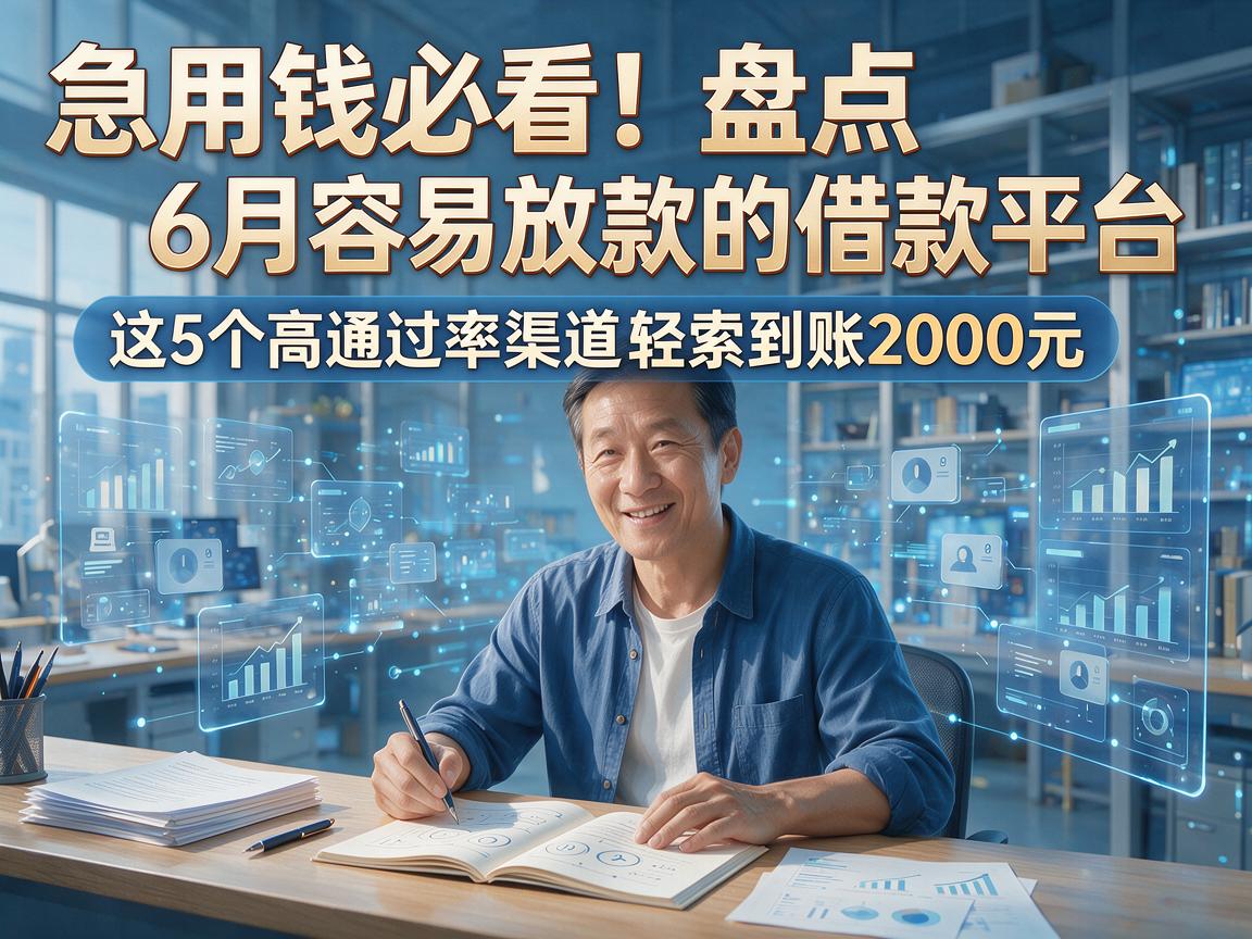 急用钱必看!盘点6月容易放款的借款平台,这5个高通过率渠道轻松到账2000元