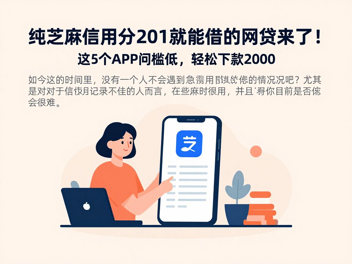 纯芝麻信用分201就能借的网贷来了!这5个APP门槛低,轻松下款2000