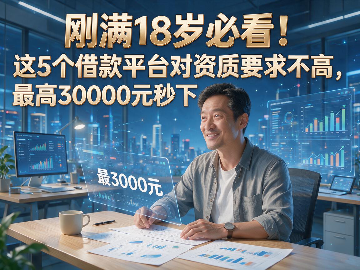 刚满18岁必看！这5个借款平台对资质要求不高，最高30000元秒下