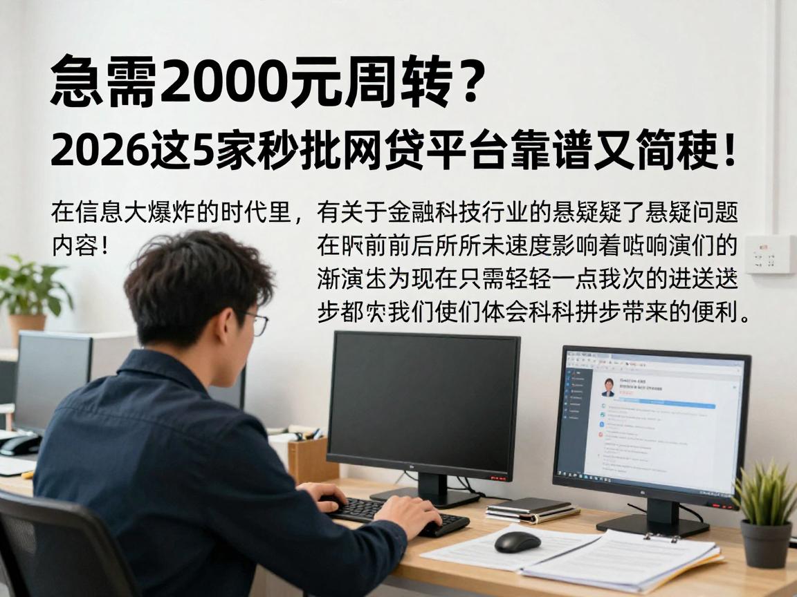 急需2000元周转?2026这5家秒批网贷平台靠谱又简便!
