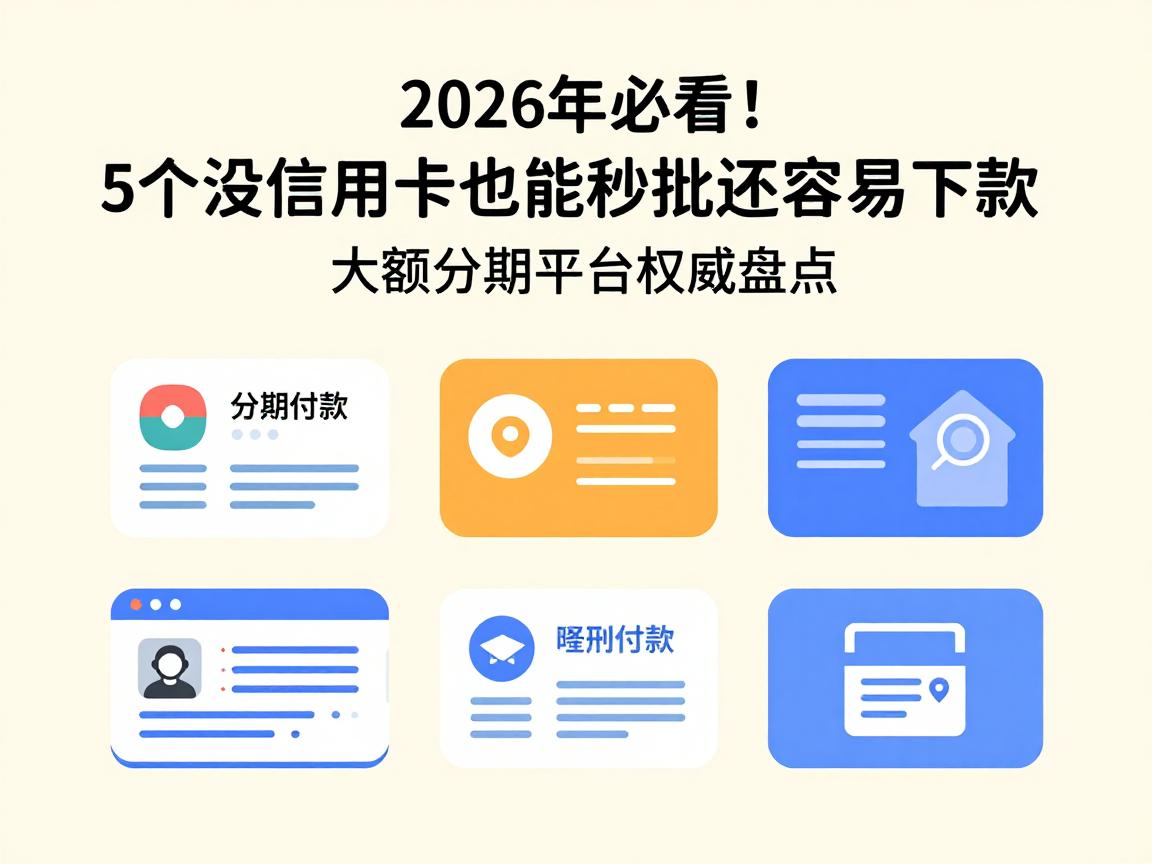 2026年必看！5个没信用卡也能秒批的还容易下款的大额分期平台权威盘点