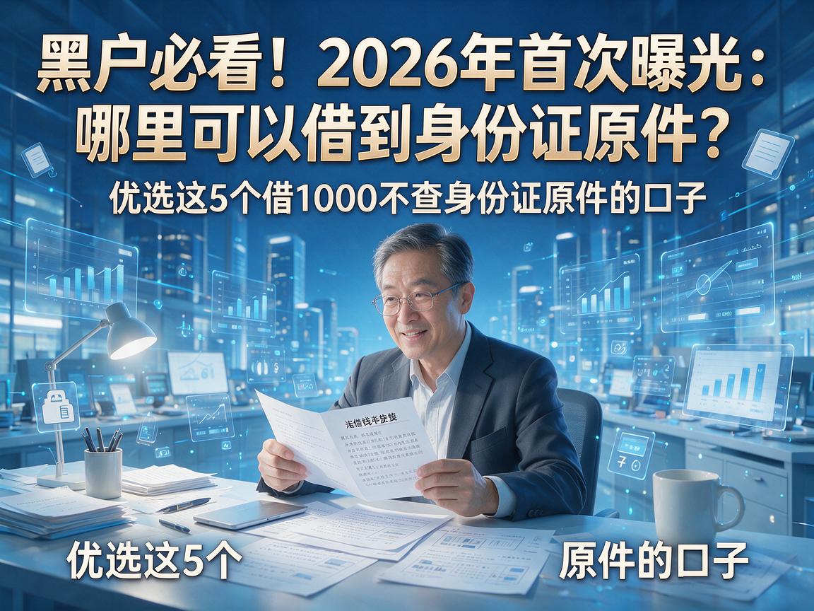 黑户必看！2026年首次曝光：哪里可以借到身份证原件？优选这5个借1000不查身份证原件的口子