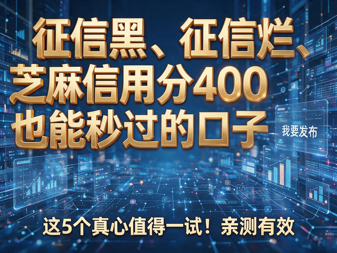 征信黑、征信烂、芝麻信用分400也能秒过的口子,这5个真心值得一试!亲测有效!