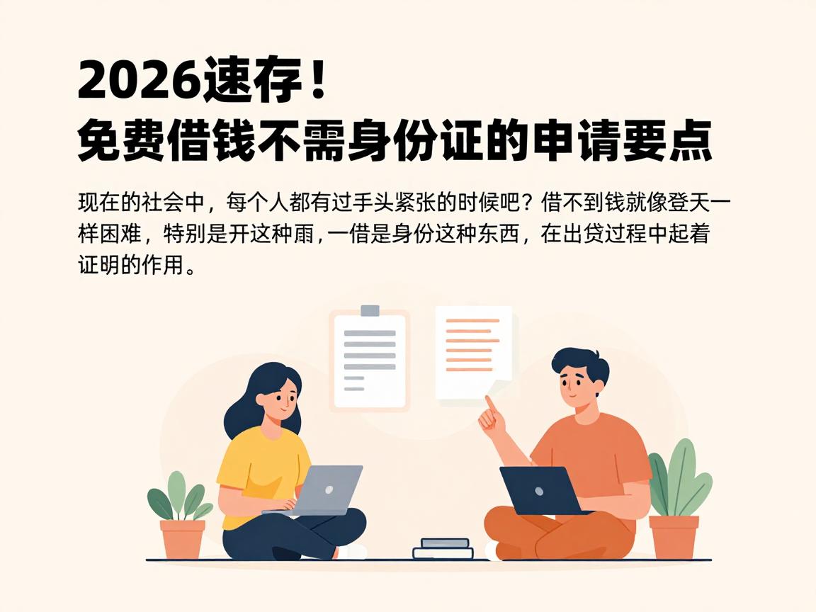 2026速存!免费借钱不需要身份证的申请要点,这篇全帮你整理好了!