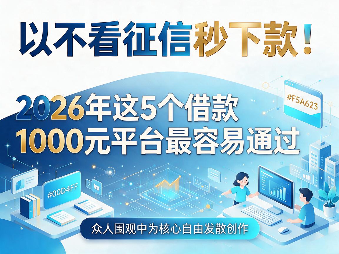 不看征信秒下款!2026年这5个借款1000元平台最容易通过,众人围观中