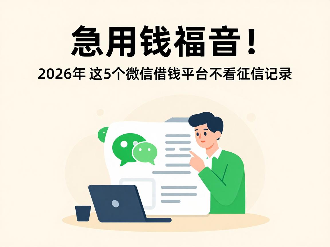 急用钱福音!2026年这5个微信借钱平台不看征信记录,无视征信必下款超顺畅