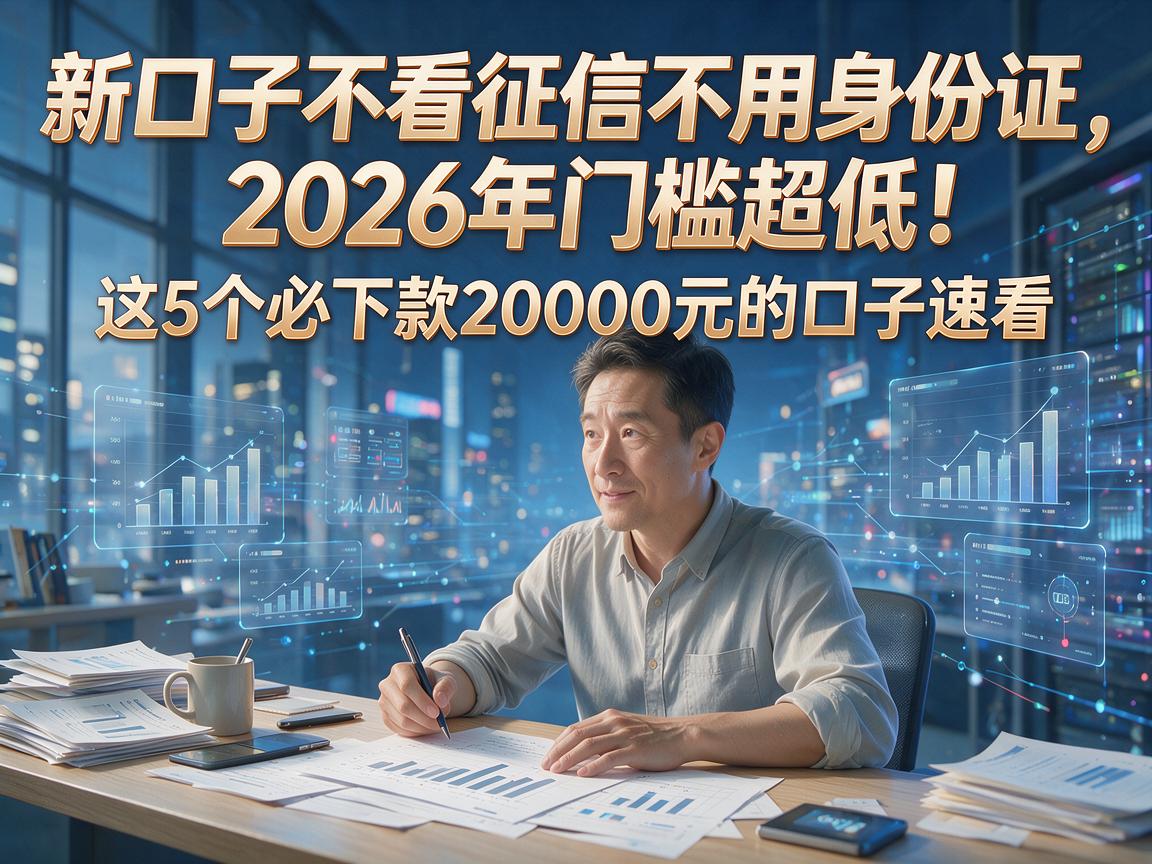 新口子不看征信不用身份证，2026年门槛超低！这5个必下款20000元的口子速看