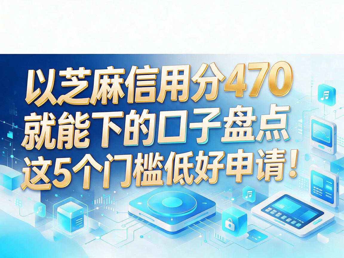 芝麻信用分470就能下的口子盘点,这5个门槛低好申请!