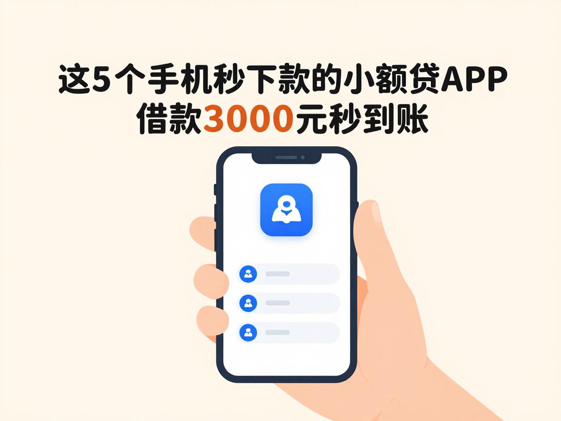 2026年必看!这5个手机秒下款的小额贷APP,借款3000元秒到账!