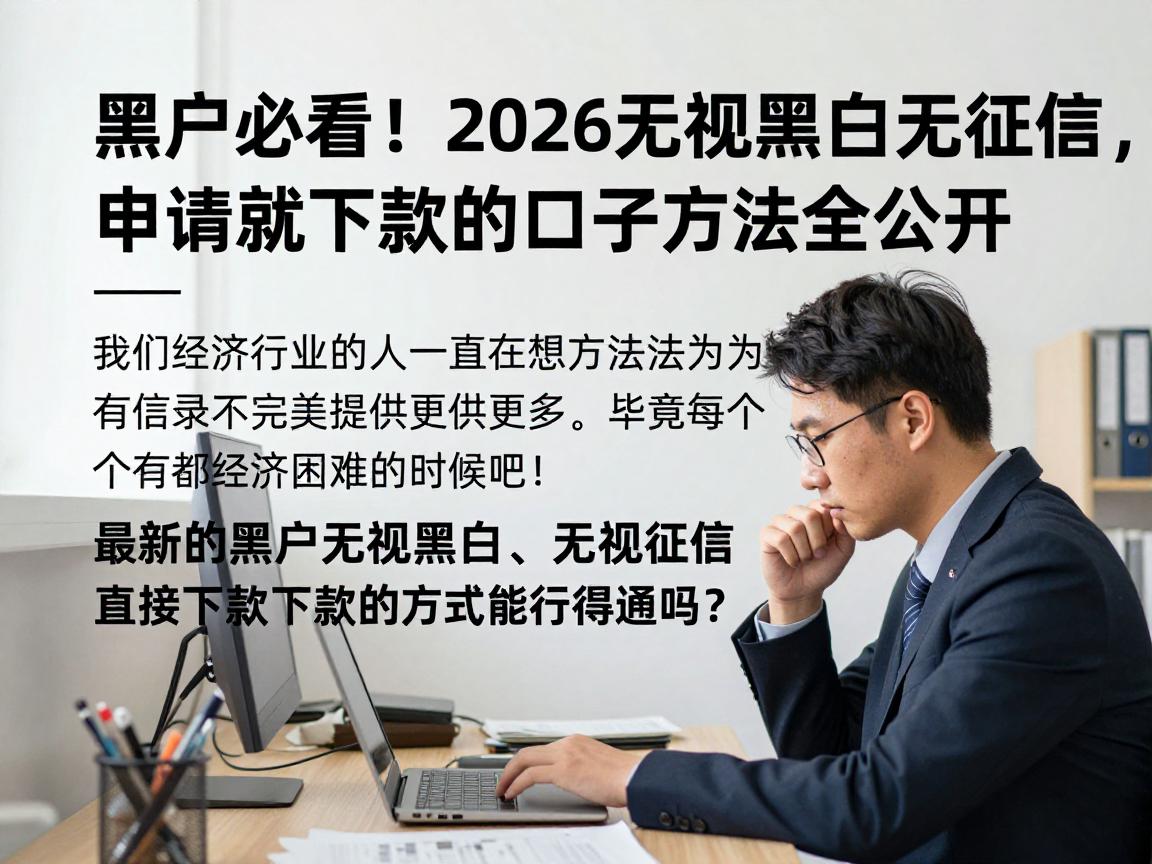 黑户必看!2026无视黑白无视征信,申请就下款的口子方法全公开