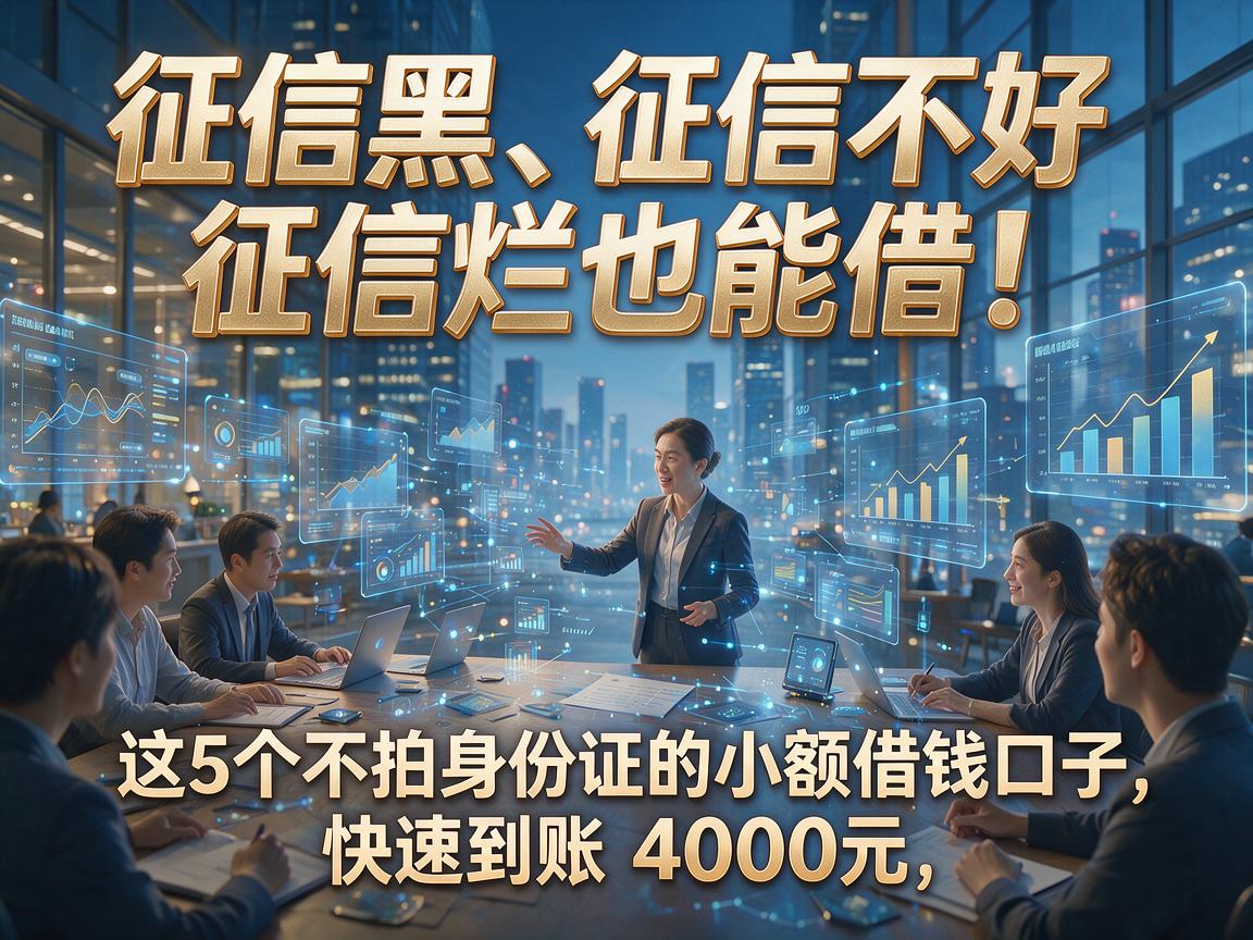 征信黑、征信不好、征信烂也能借！这5个不拍身份证的小额借钱口子，快速到账4000元