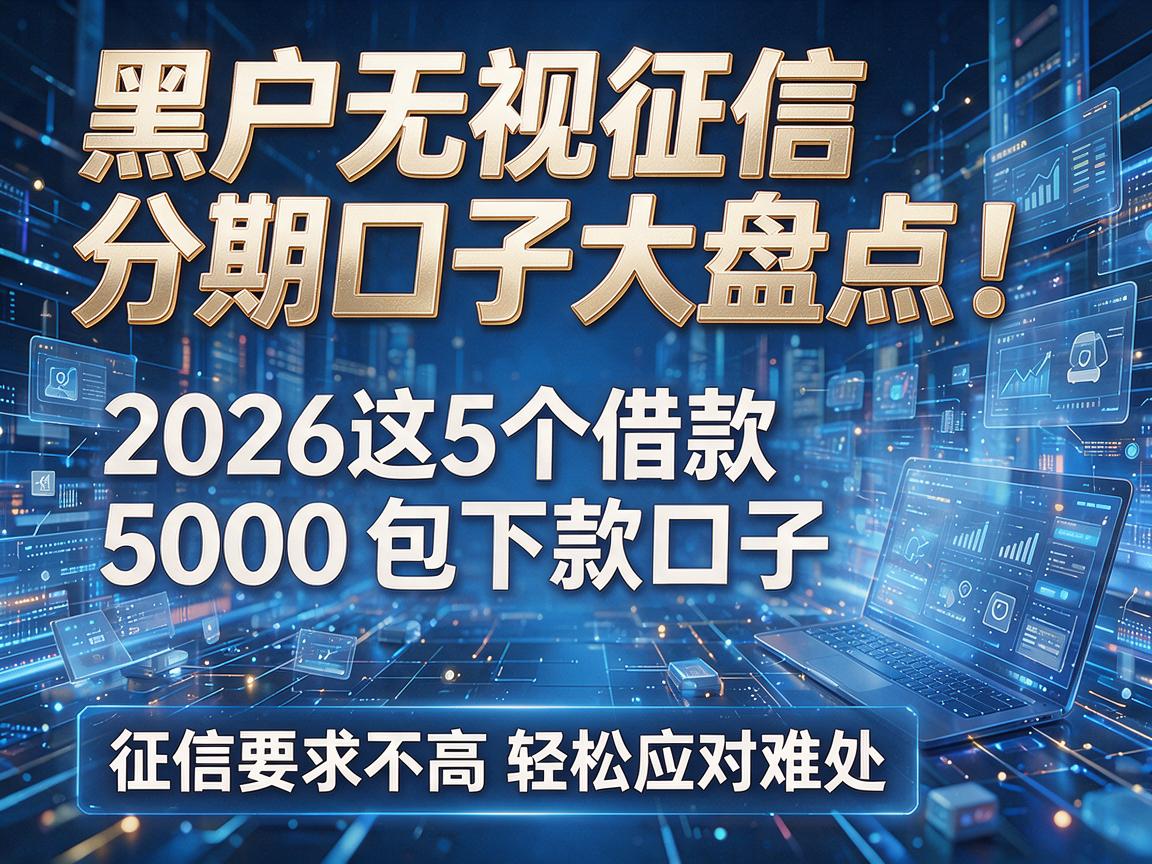 黑户无视征信分期口子大盘点！2026这5个借款5000包下款口子，征信要求不高轻松应对难处