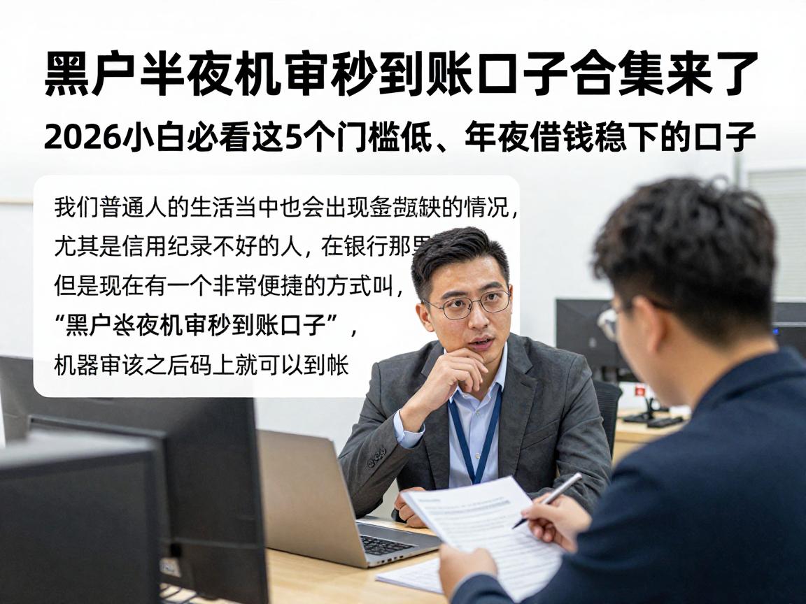 黑户半夜机审秒到账口子合集来了!2026小白必看这5个门槛低、半夜借钱稳下的口子