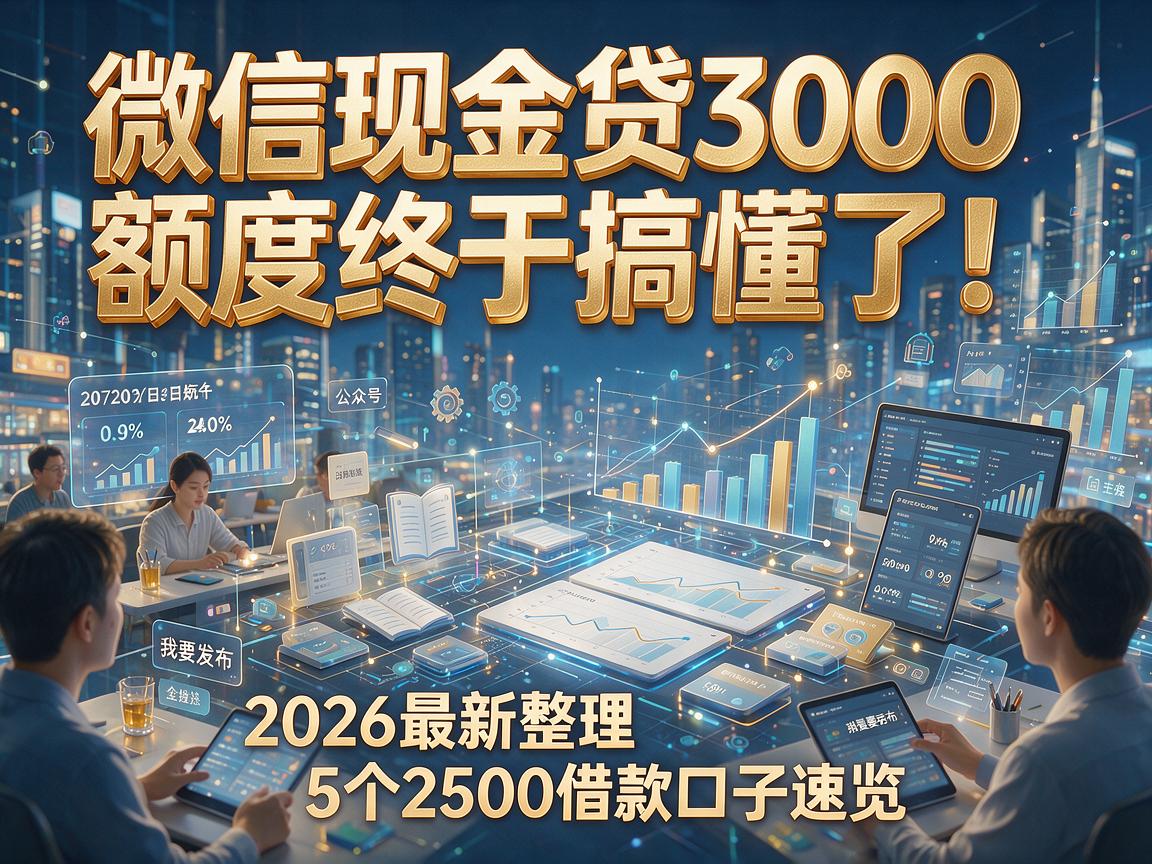 微信现金贷3000额度终于搞懂了!2026最新整理5个2500借款口子速览
