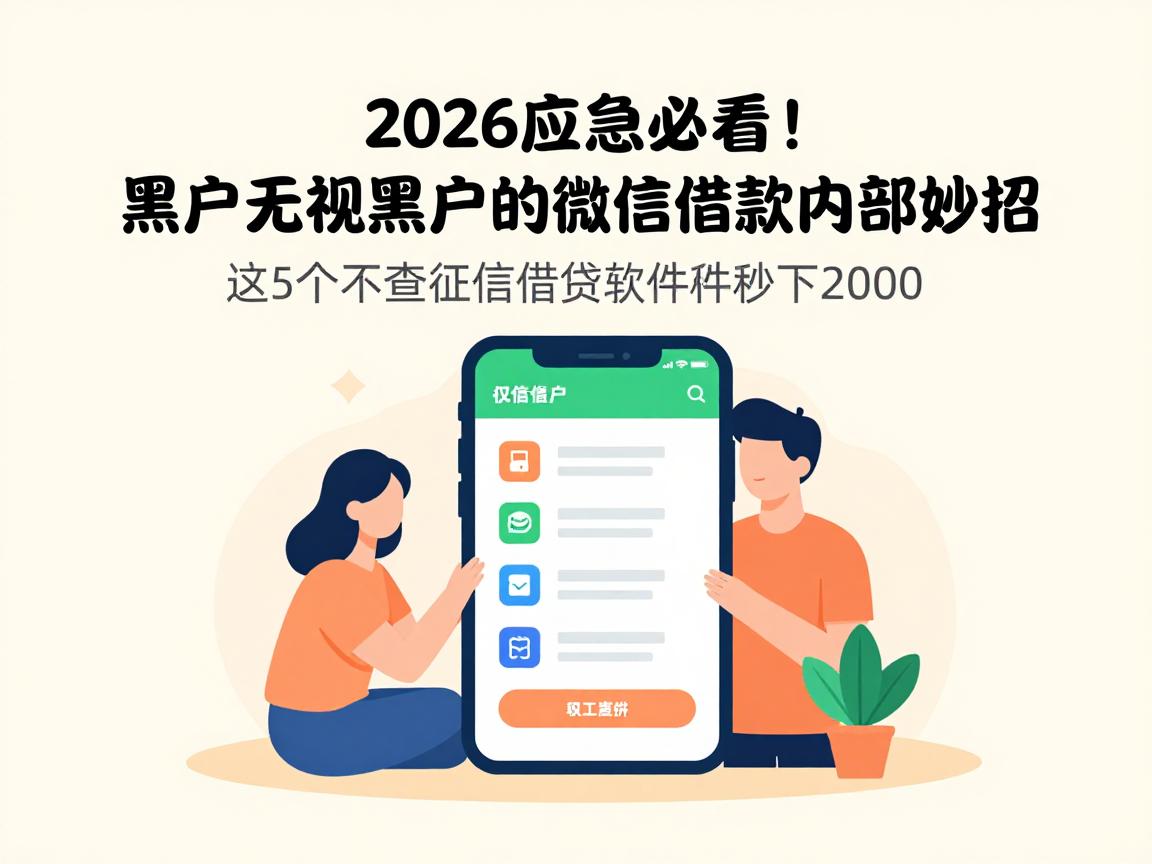 2026应急必看!黑户无视黑户的微信借款内部妙招,这5个不查征信借钱软件秒下2000
