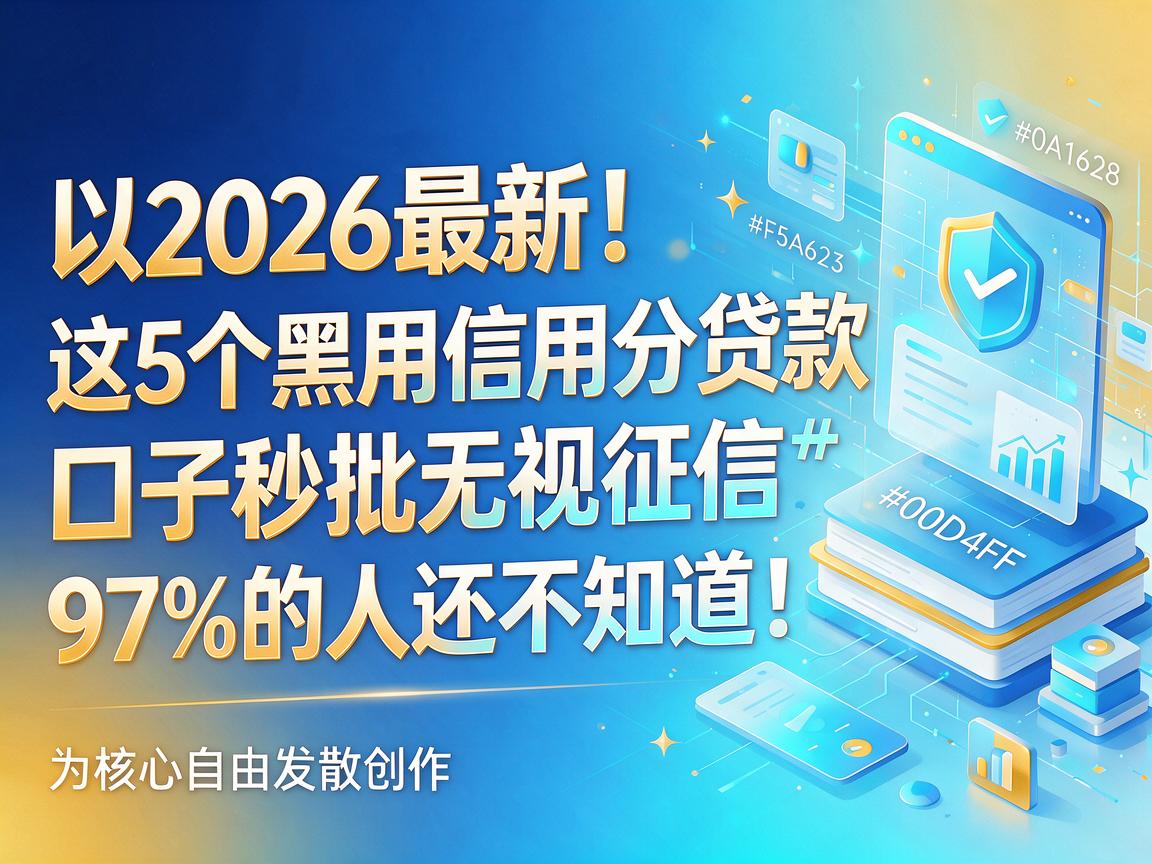 2026最新!这5个黑户用信用分贷款口子秒批无视征信,97%的人还不知道!