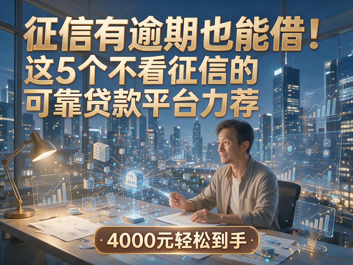 征信有逾期也能借!这5个不看征信的可靠贷款平台力荐,4000元轻松到手