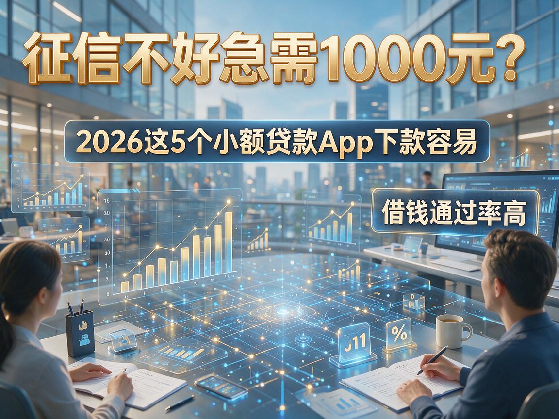 征信不好急需1000元?2026这5个小额贷款App下款容易,借钱通过率高